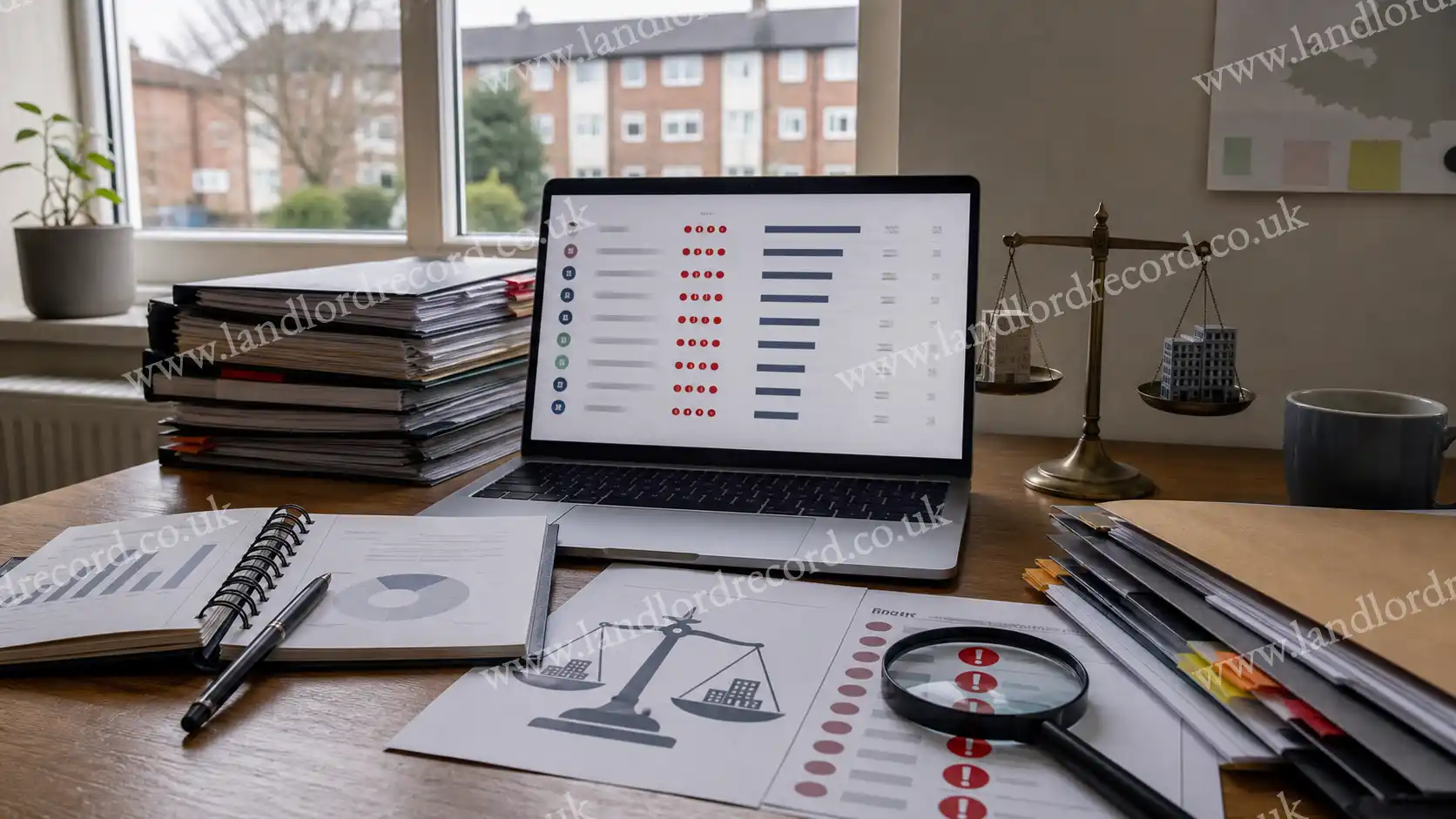 Abstract severe maladministration ranking dashboard for UK housing associations.
