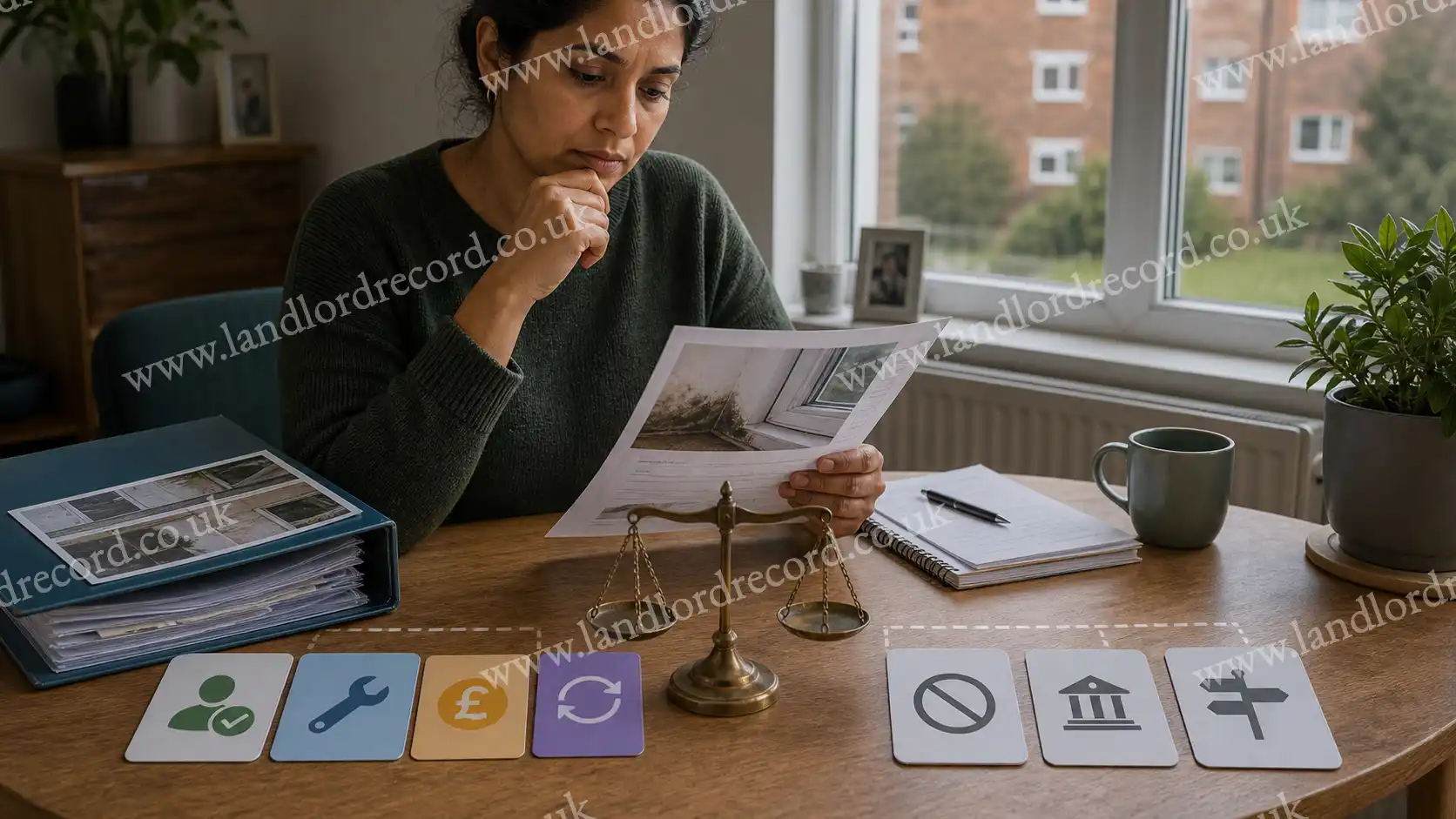 Tenant weighing realistic Housing Ombudsman outcomes against complaint evidence.