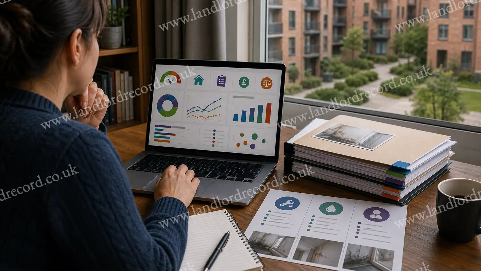 Anonymised housing association complaint record dashboard with common complaint theme markers.