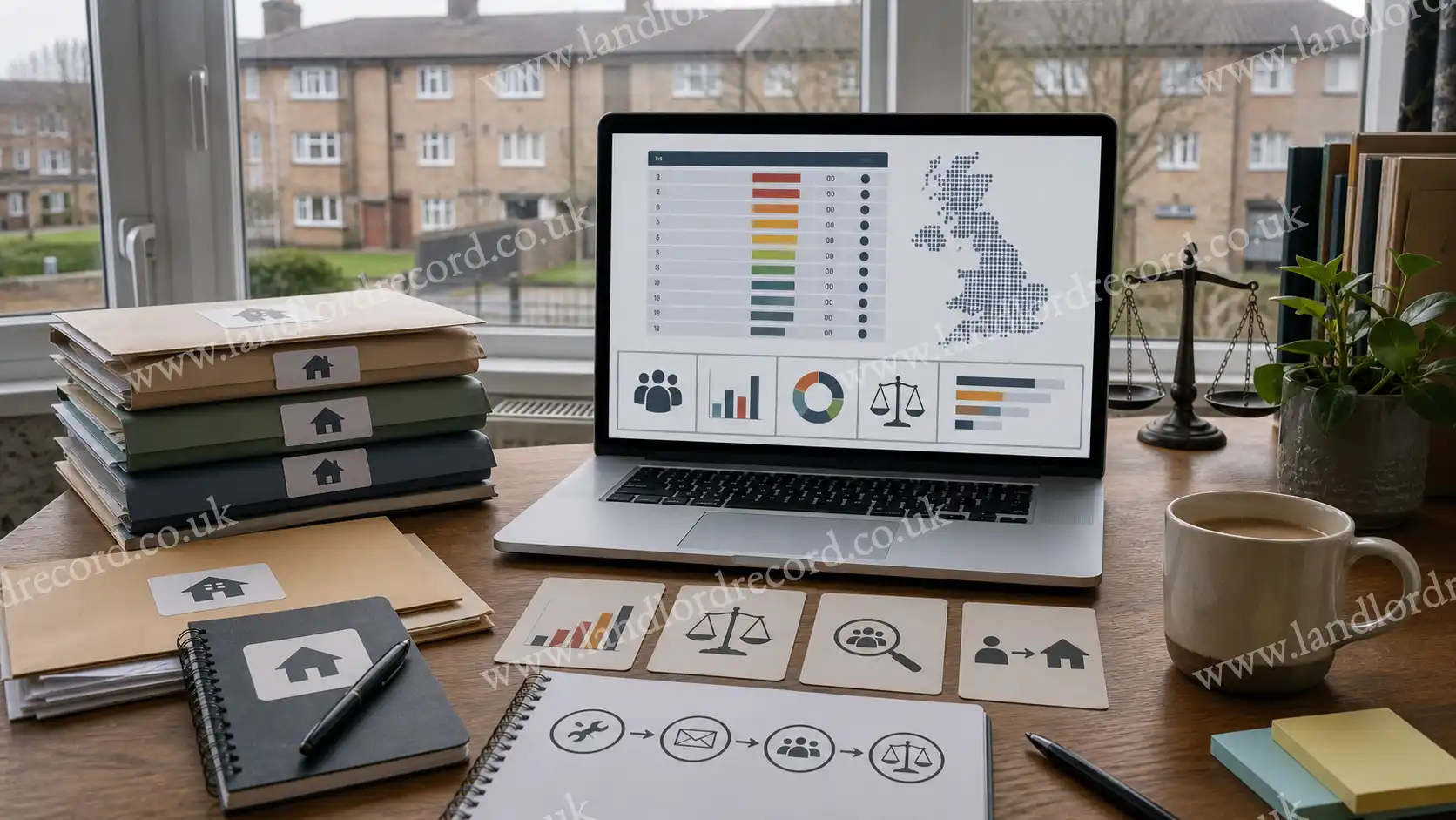 National landlord complaint ranking dashboard with raw-count and size-caveat cues.